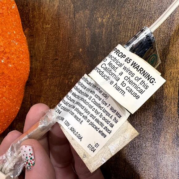 Jack O Lantern Pumpkin Melted Plastic Popcorn Light Up Vintage Halloween 8.5" - Picture 10 of 15